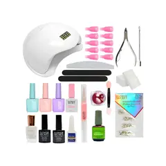 GENERICO - Kit De Esmaltes Permanentes Completo + Lampara 48 Watts Labg