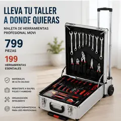 MOVI - Maleta Herramientas con Ruedas 199 Herramientas 799 Piezas