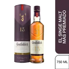 GLENFIDDICH - Whisky 15 AÑOS SINGLE MALT 750CC