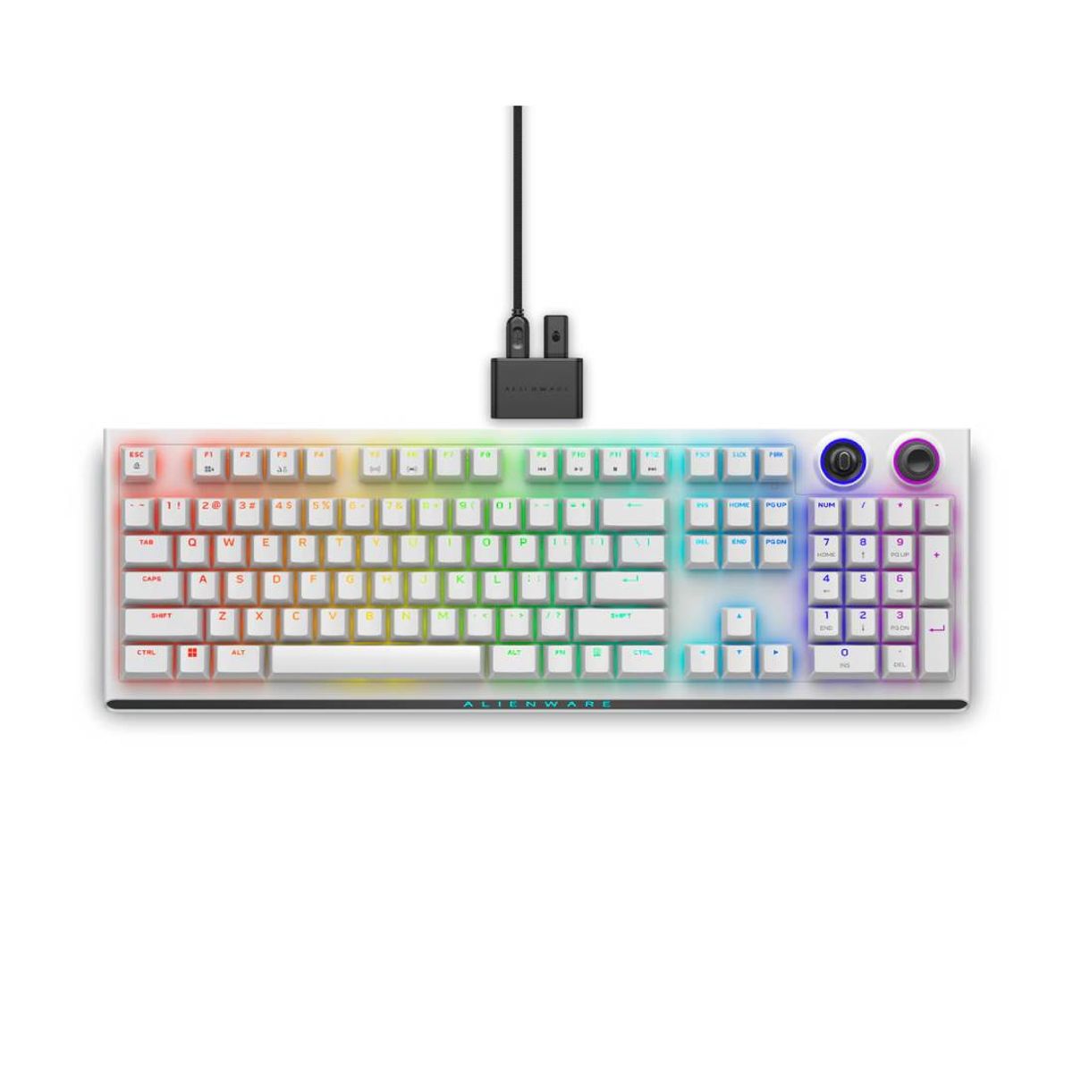 ALIENWARE - Teclado Alienware Gaming Tri modo Wireless AW920K Blanco