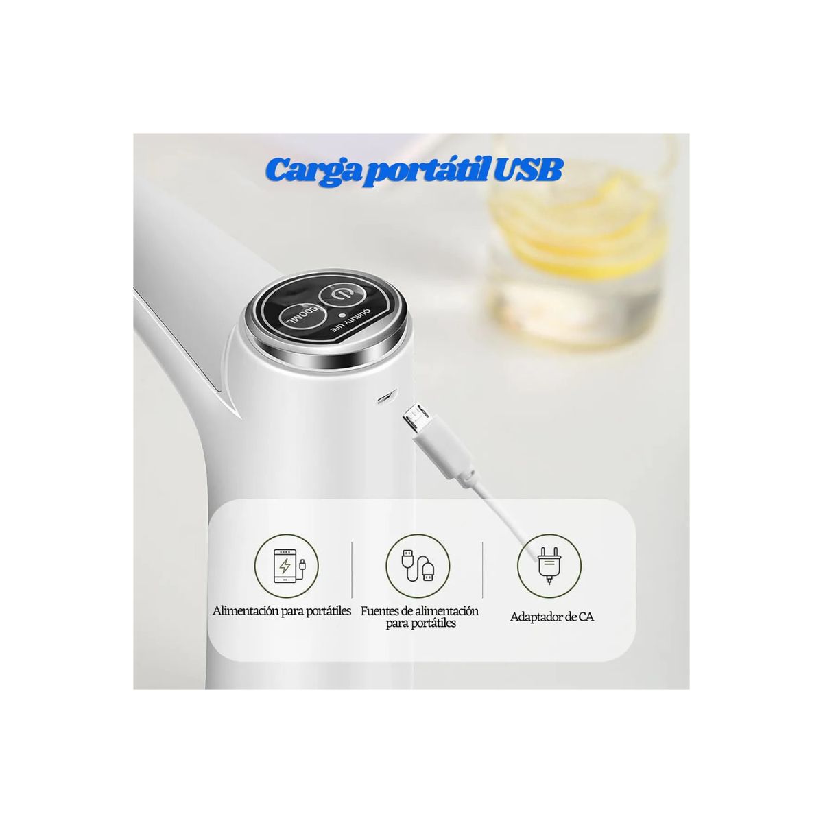 GENERICO - Bomba de Agua Eléctrica Inteligente Recargable USB