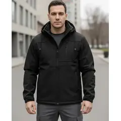 BLUE MOUNTAIN - Chaqueta Softshell Hombre Termica Impermeable Con Micropolar