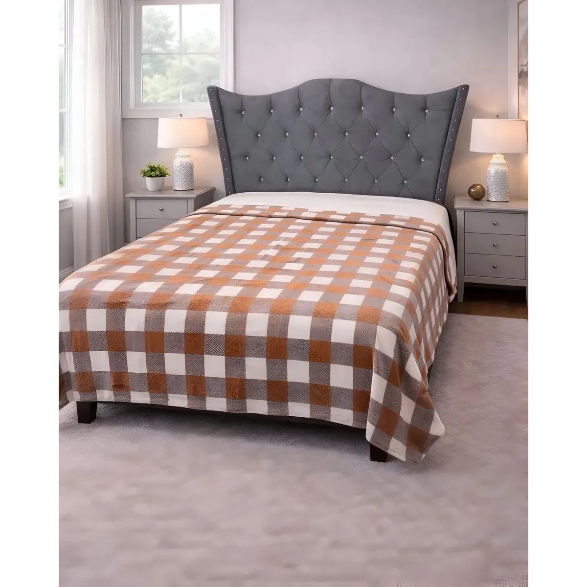 GENERICO - Manta Frazada 200x230cm Suave Plush Cordero 2 Plazas
