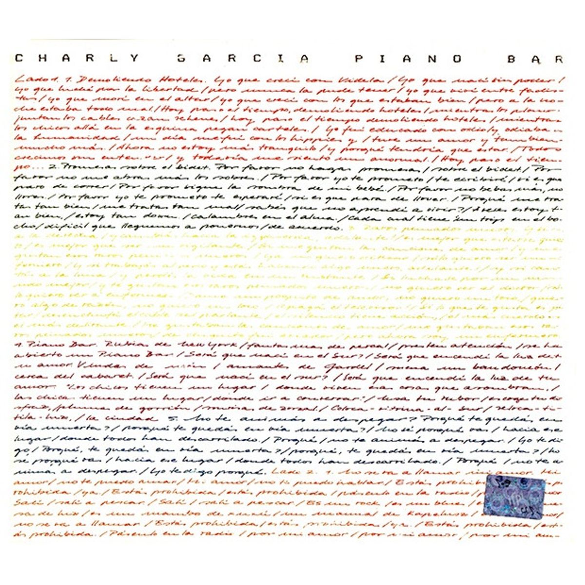 GENERICO - CHARLY GARCIA - PIANO BAR / CD