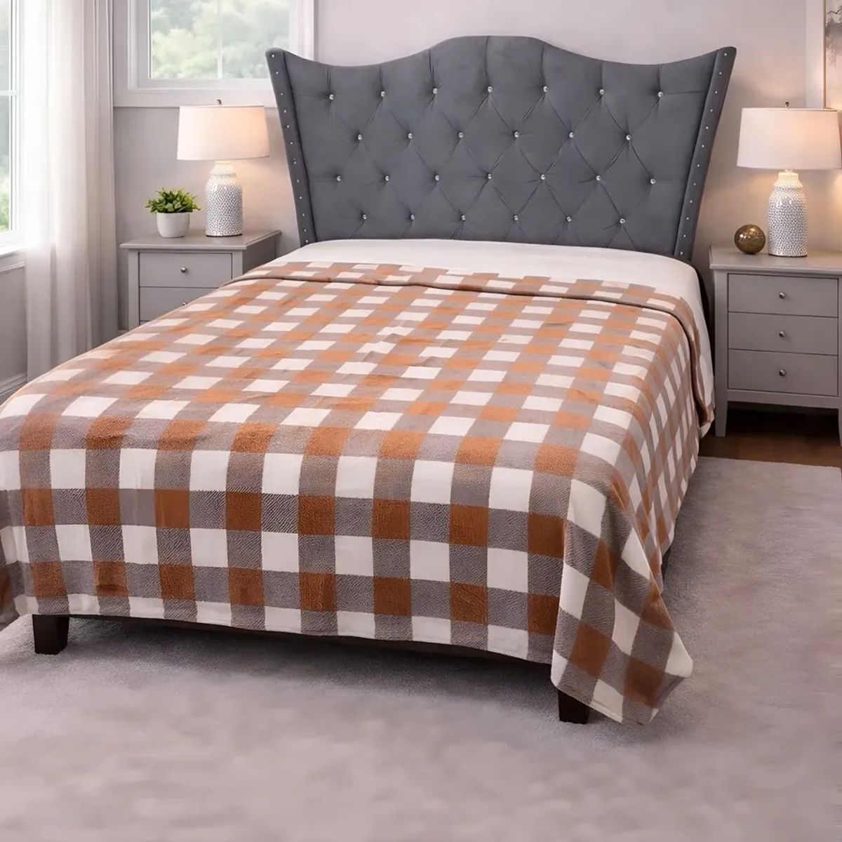 GENERICO - Manta Frazada 150x200cm Suave Plush Cordero 1.5 Plazas
