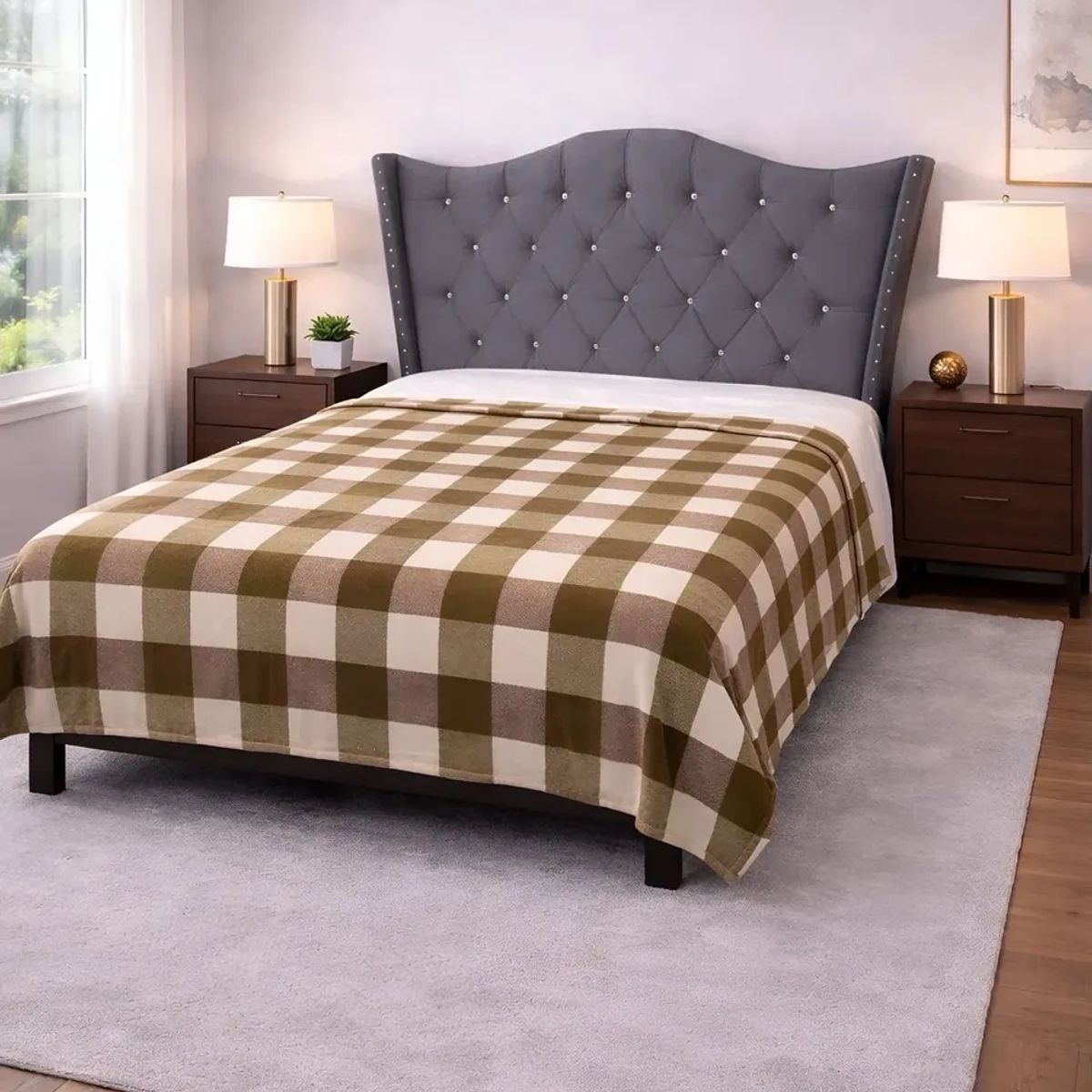 GENERICO - Manta Frazada 200x230cm Suave Plush Cordero 2 Plazas