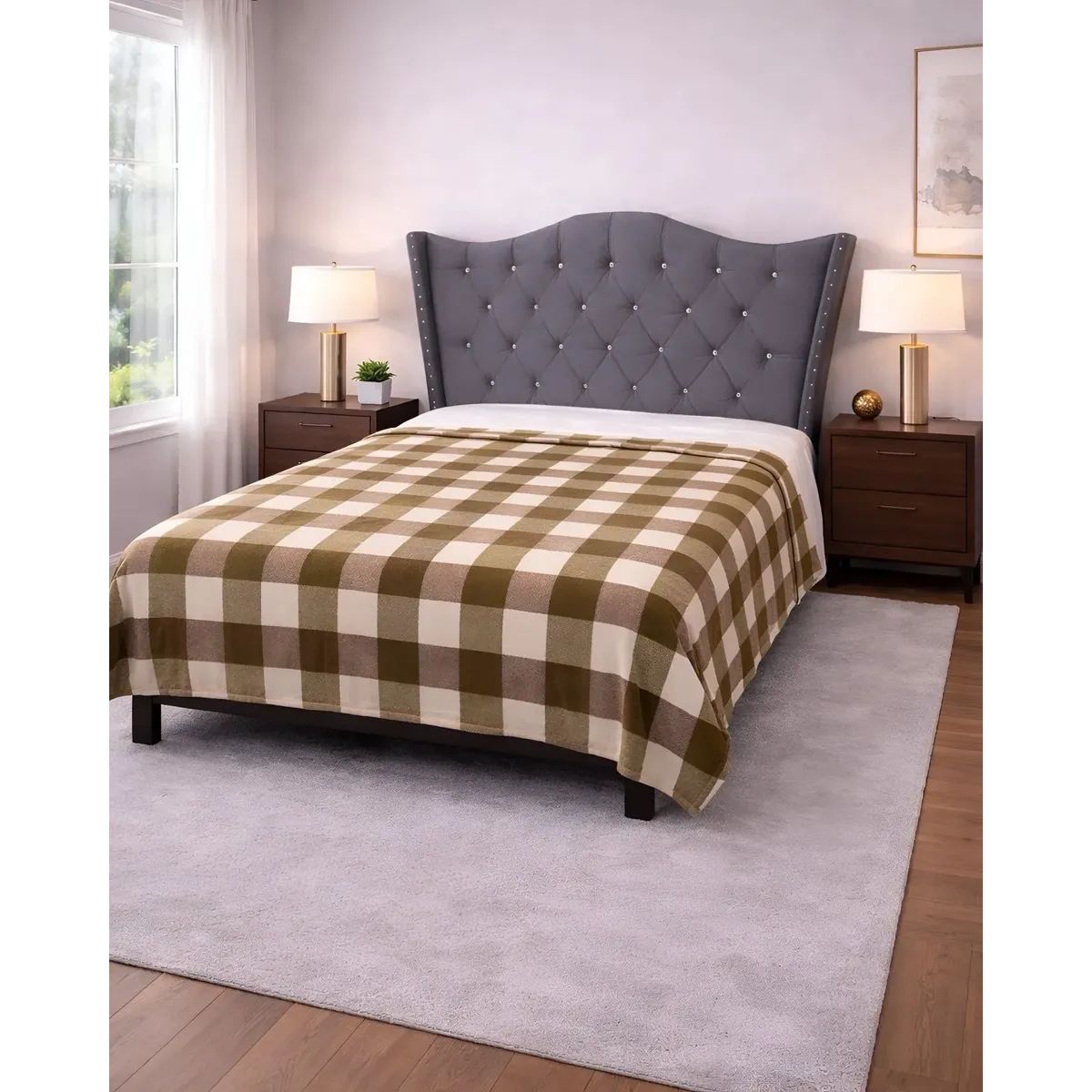 GENERICO - Manta Frazada 200x230cm Suave Plush Cordero 2 Plazas