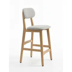 GENERICO - Silla de Bar x 4 Unidades modelo Praga Beige alto 63 cm