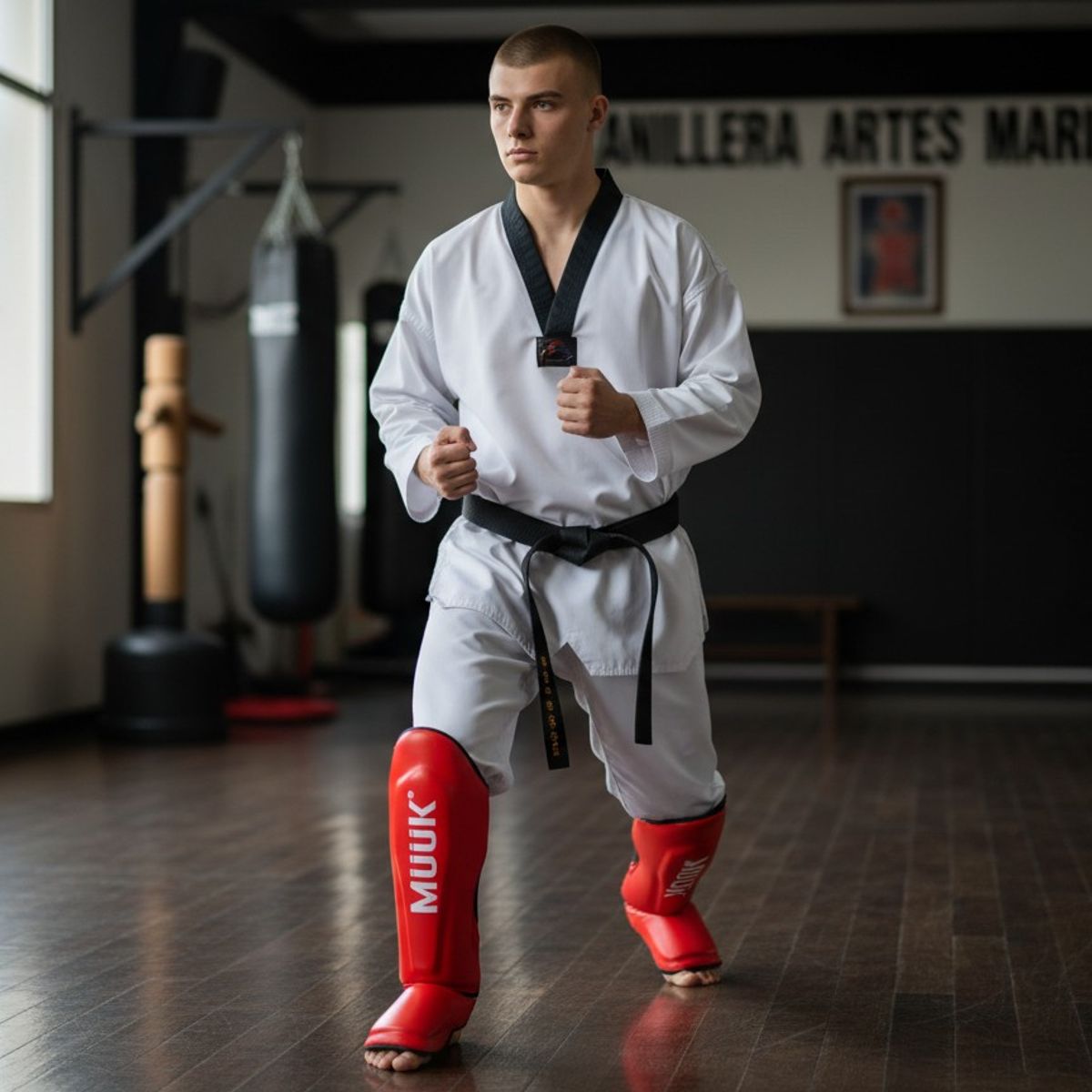 MUUK - CANILLERA DE ARTES MARCIALES MUUK PRO ROJO L