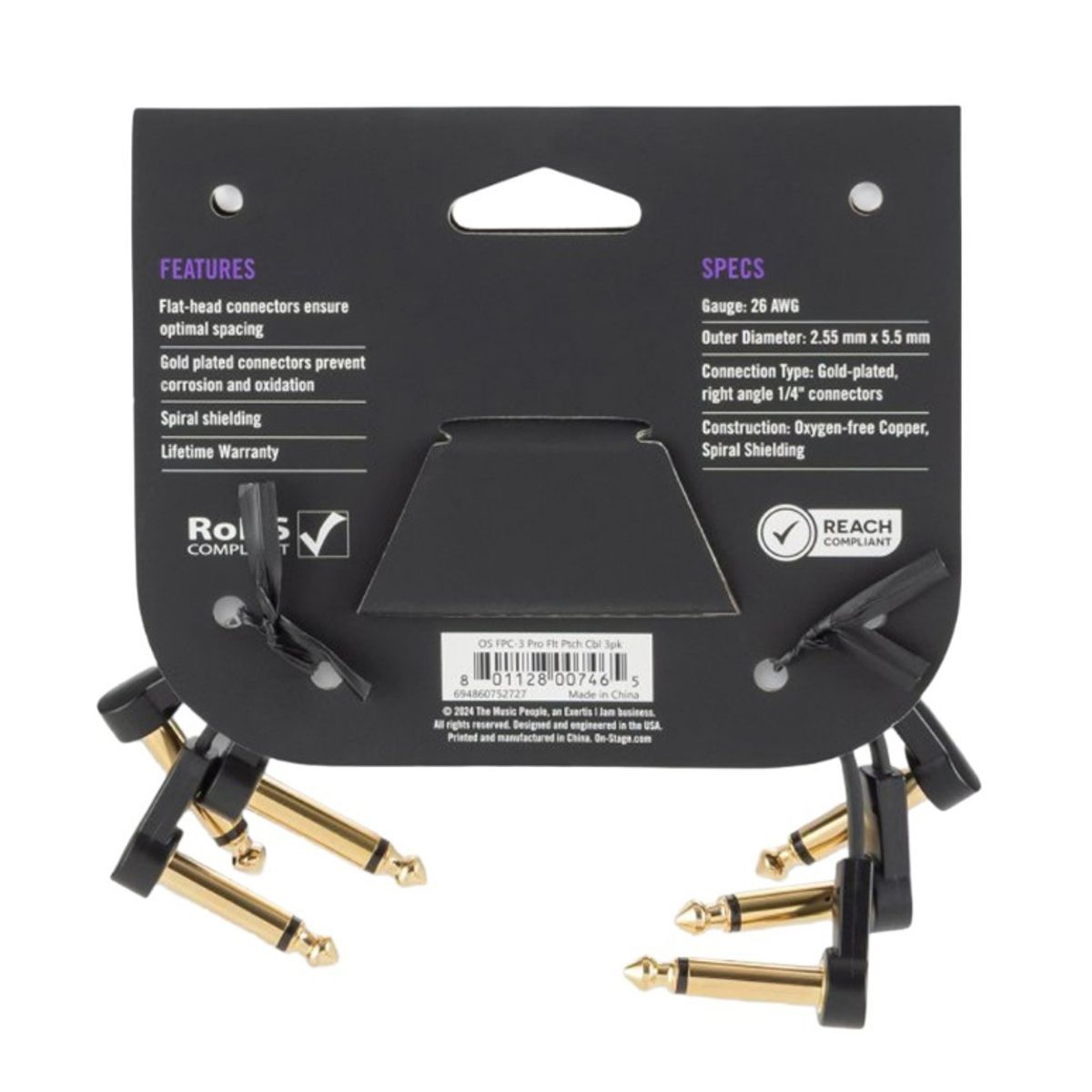 GENERICO - Cables para Pedaleras patch On-Stage OSPRO-FPC-3