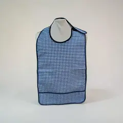 VICTORIANAS - Babero de Adulto talla M reversible tela antimancha pastiola azul