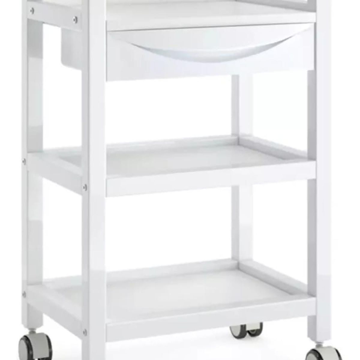 GENERICO - Carro Auxiliar de Belleza 3 Niveles con Cajón y Ruedas para Spa, Peluquería y Estética.