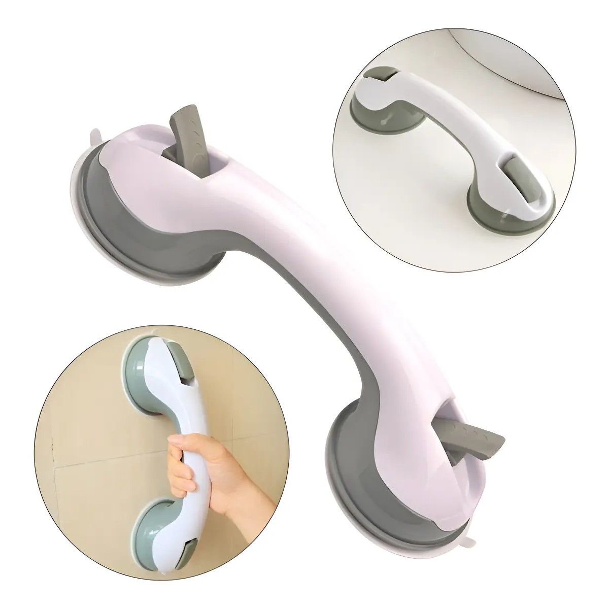 GENERICO - Agarradera Manilla Asa Soporte Seguridad Baño Ducha Color Blanco BELUG