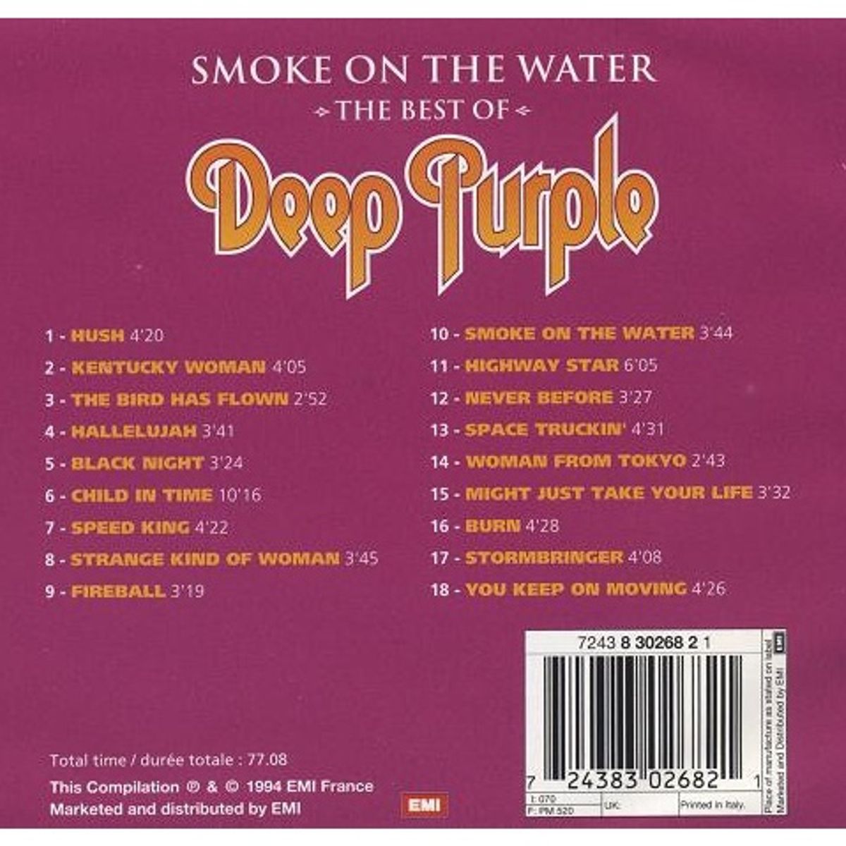 GENERICO - DEEP PURPLE - THE BEST OF SMOKE ON THE WATER  CD