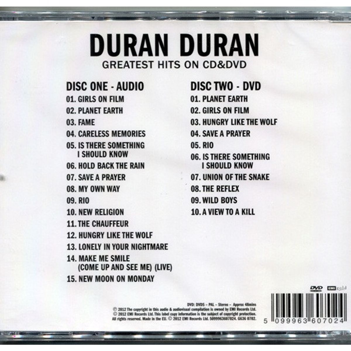 GENERICO - DURAN DURAN - GREATEST HITS CD+DVD  CD