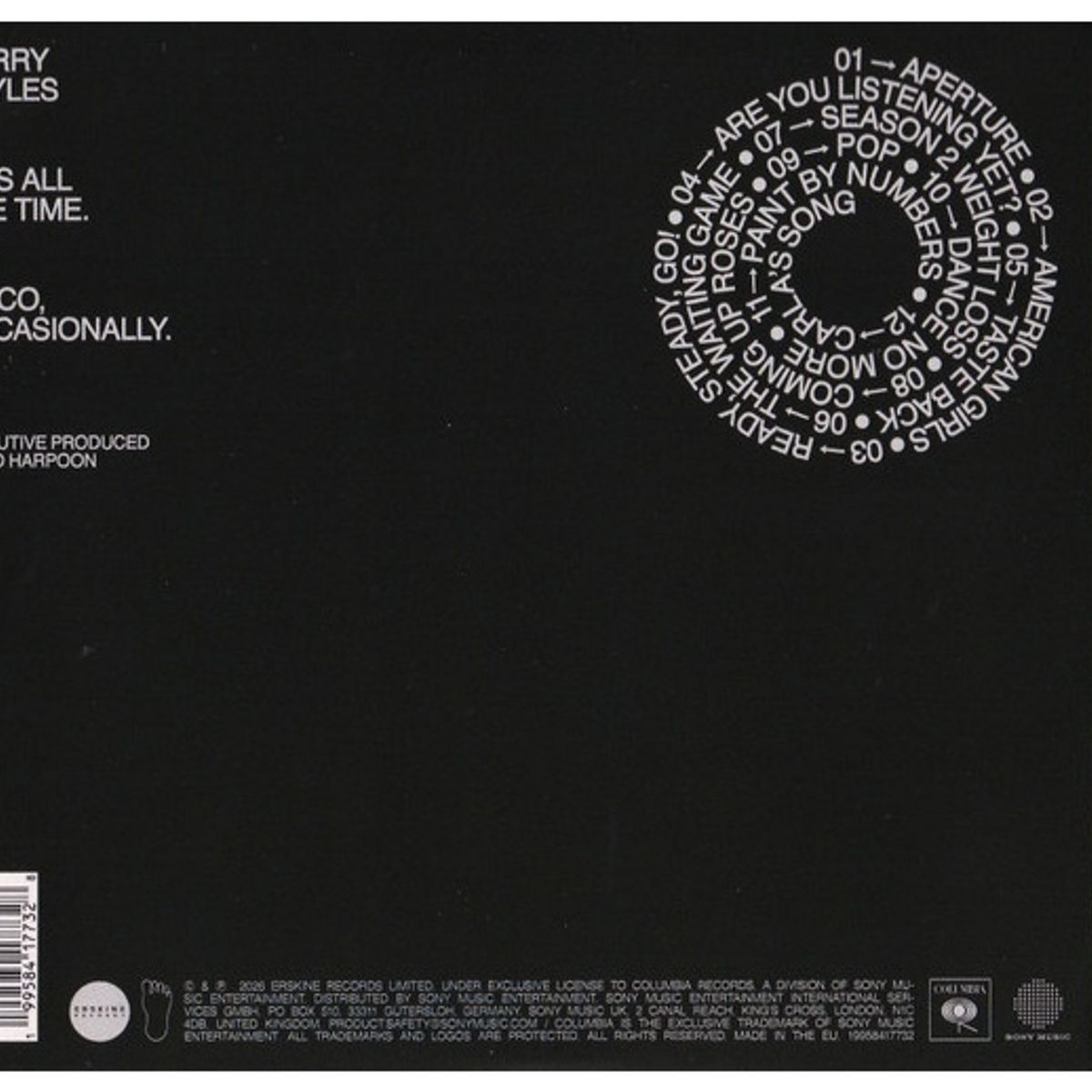 GENERICO - HARRY STYLES - KISS ALL THE TIME  CD