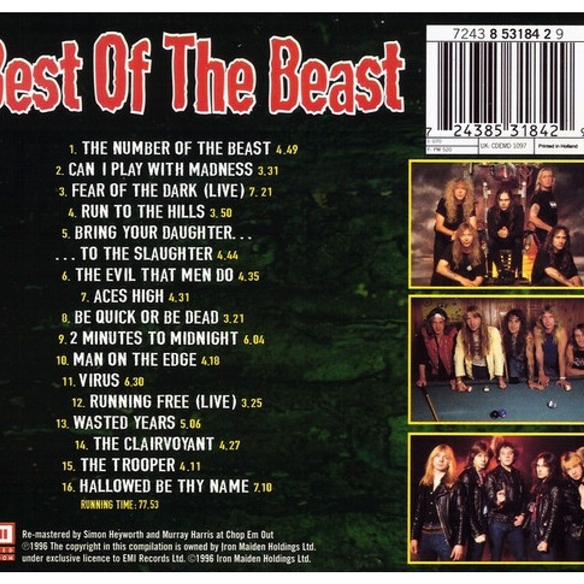 GENERICO - IRON MAIDEN - BEST OF THE BEAST  CD