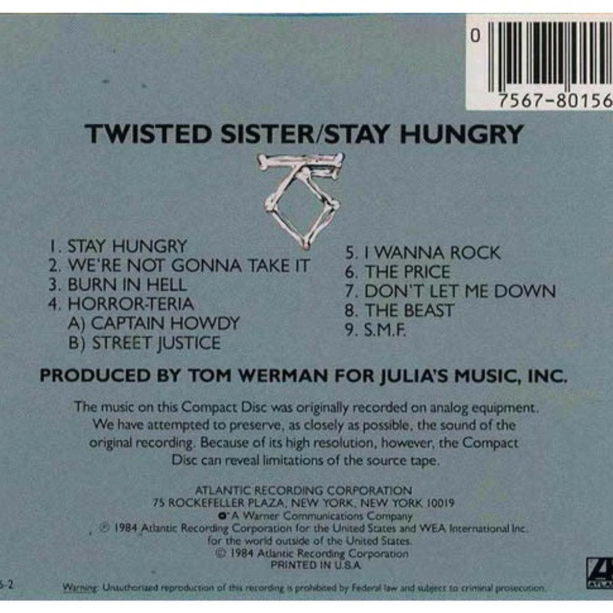 GENERICO - TWISTED SISTER - STAY HUNGRY / CD