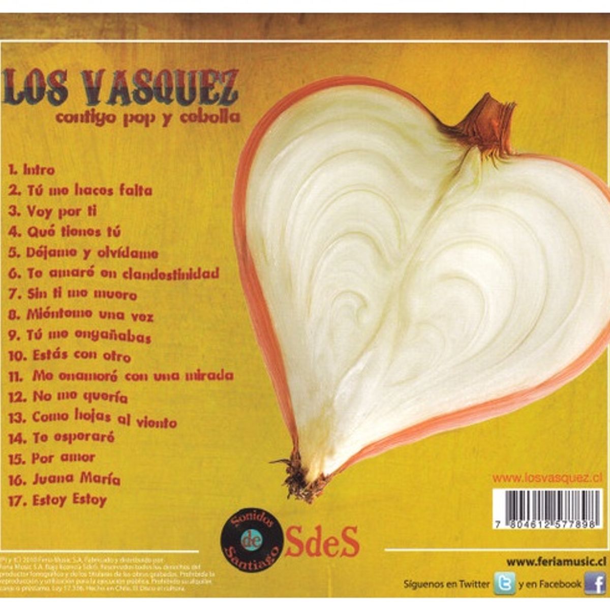GENERICO - LOS VASQUEZ - CONTIGO POP Y CEBOLLA  CD