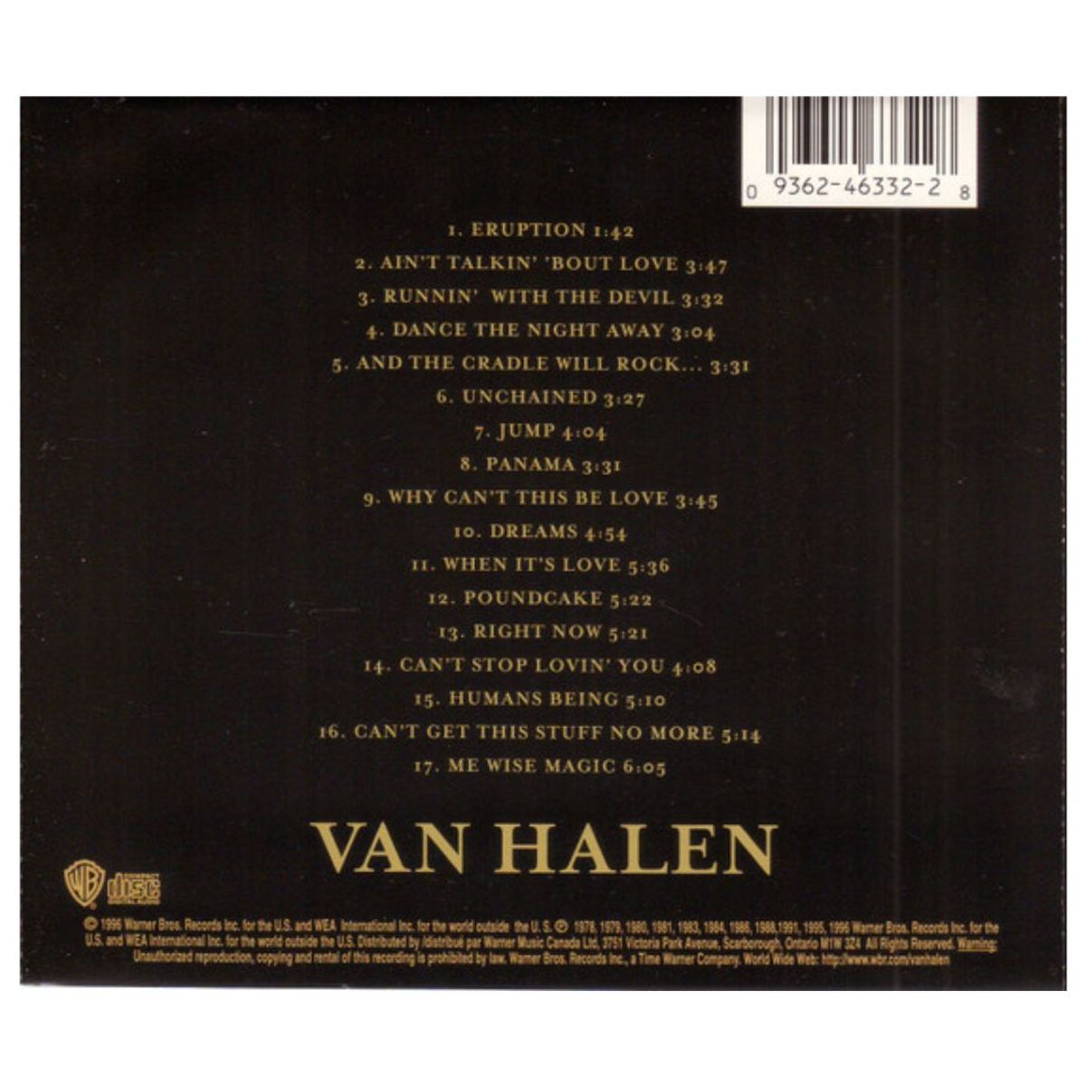 GENERICO - VAN HALEN - BEST OF VOLUME I / CD