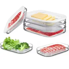KUANGYE - Caja De Almacenamiento Portátil Para Refrigerador De Cocina 3 Niveles