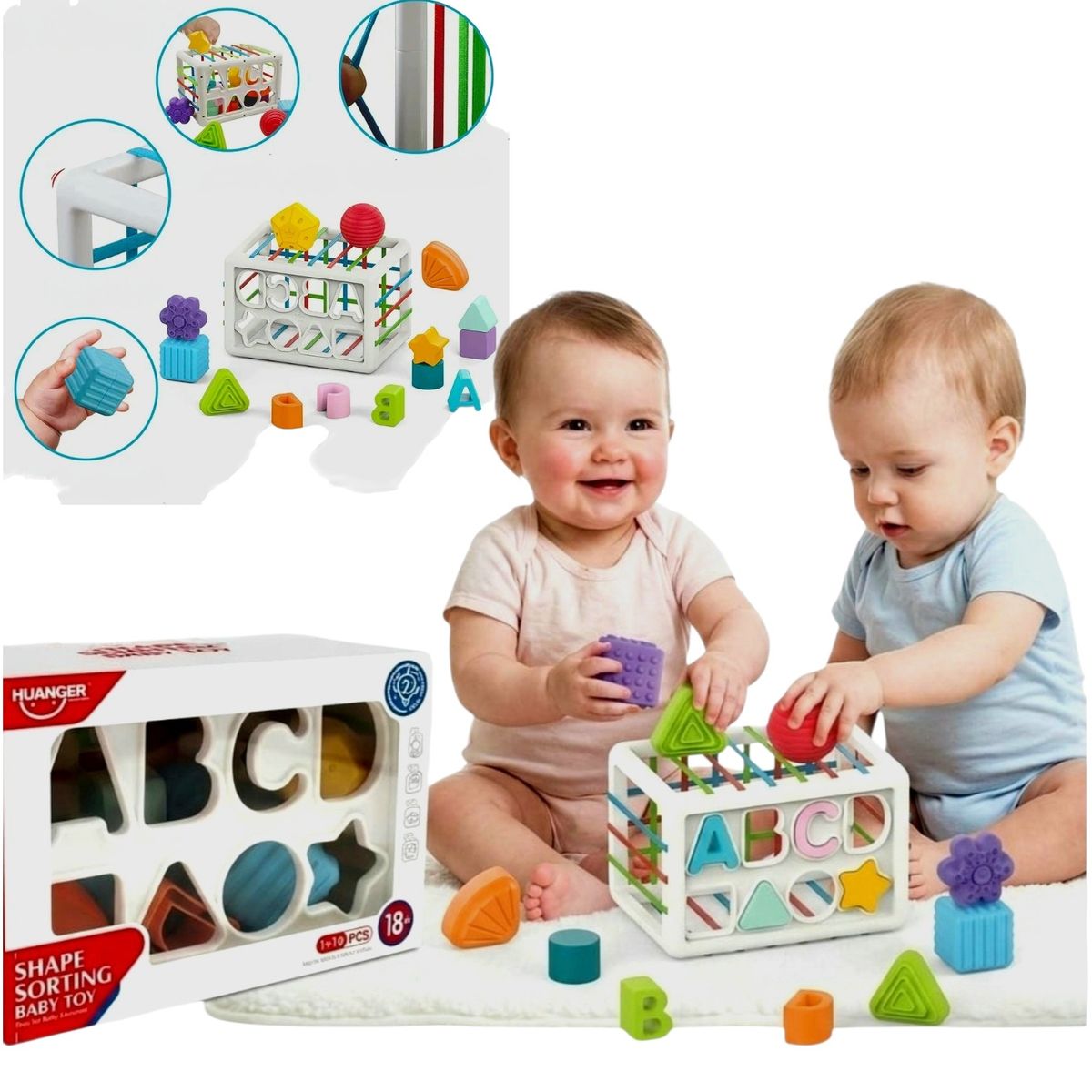 GENERICO - Juego Multisensorial Cubo De Encajes De Estimulación Temprana Para Bebes