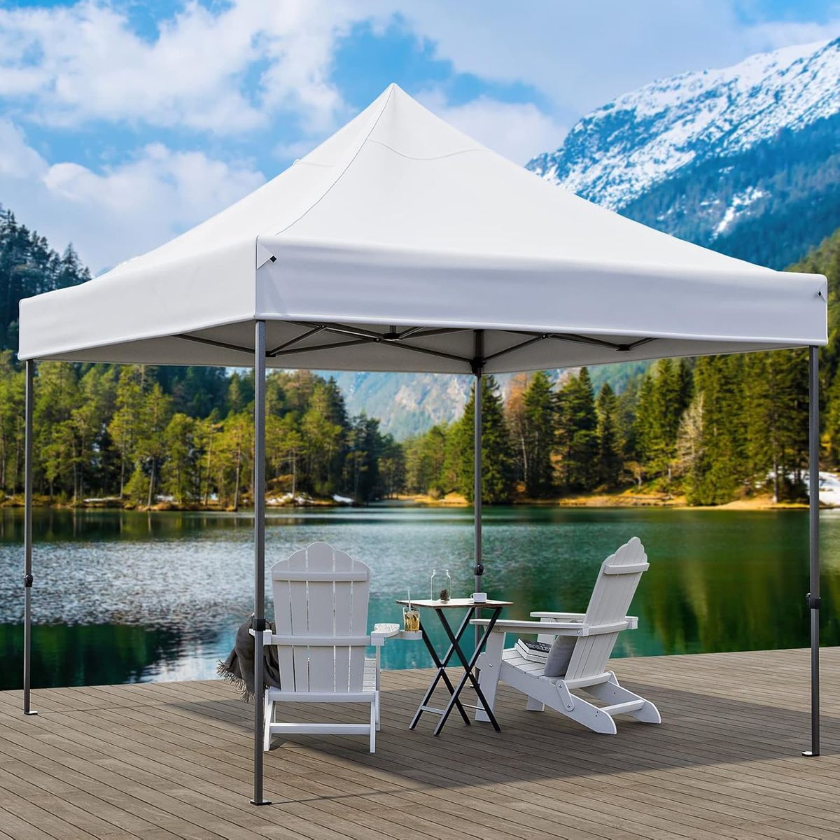 IUNIK - toldo lona 3x3 impermeable blackout UV Blanco