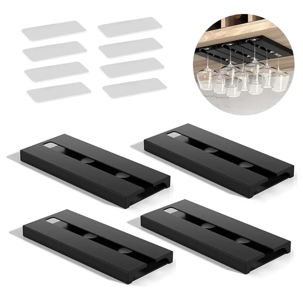 GENERICO - Estante Rack Para Copas De Vinos 4pcs Colgador Copas bares