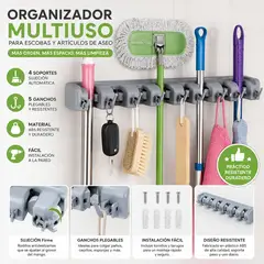MOVI - Organizador de Escobas y Artículos de Aseo para Pared