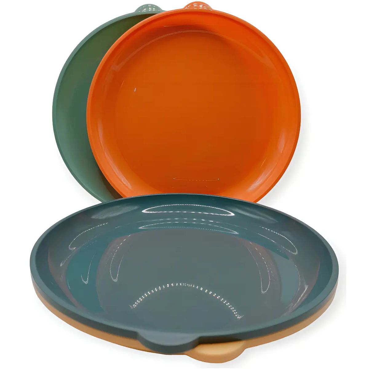 GENERICO - 12 Platos Plásticos Bajo Reutilizable Colores Surtidos