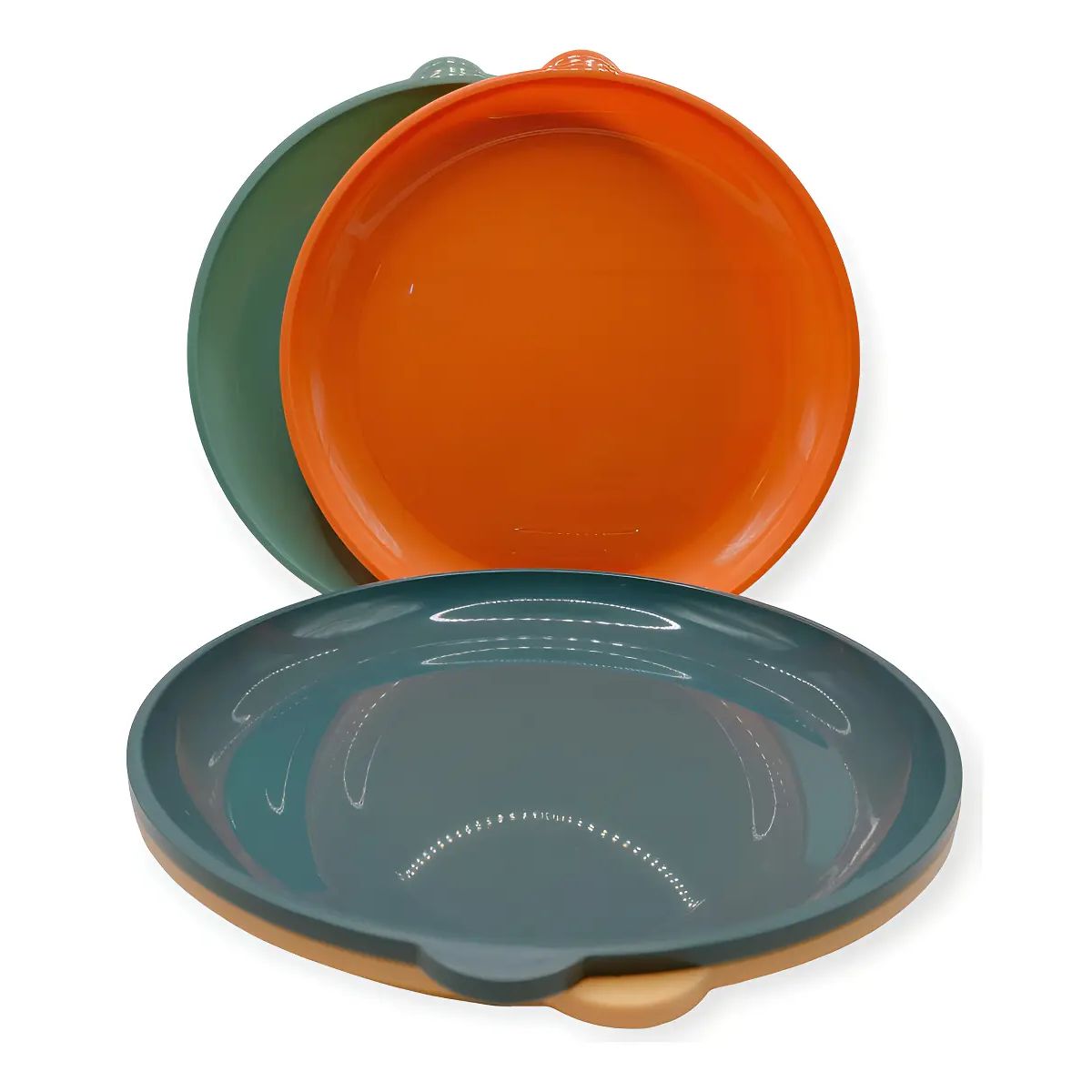 GENERICO - 12 Platos Plásticos Bajo Reutilizable Colores Surtidos