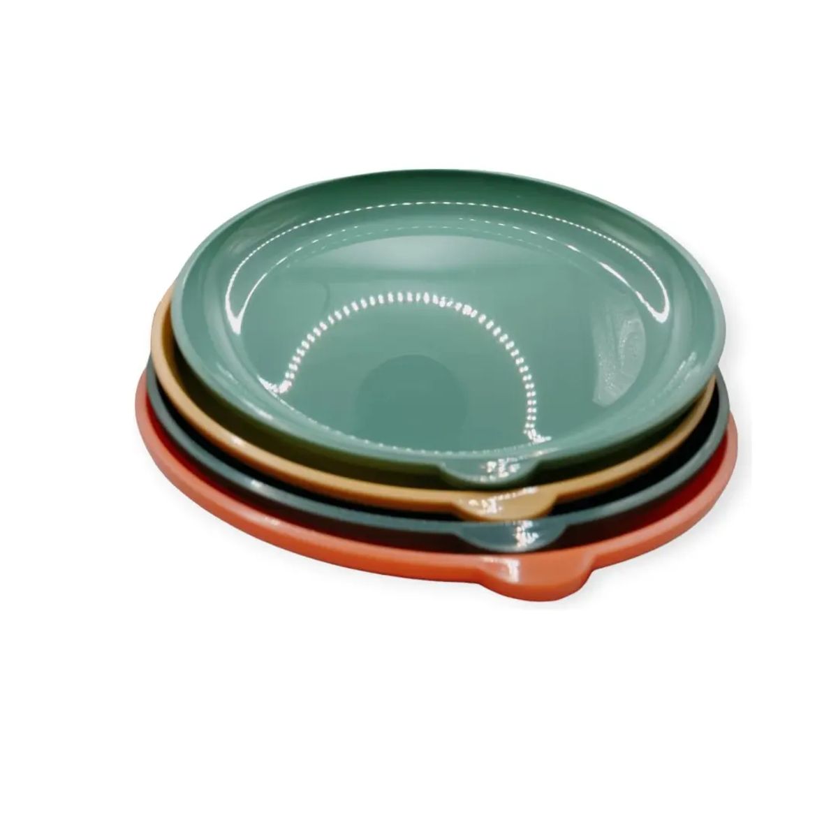 GENERICO - 12 Platos Plásticos Bajo Reutilizable Colores Surtidos