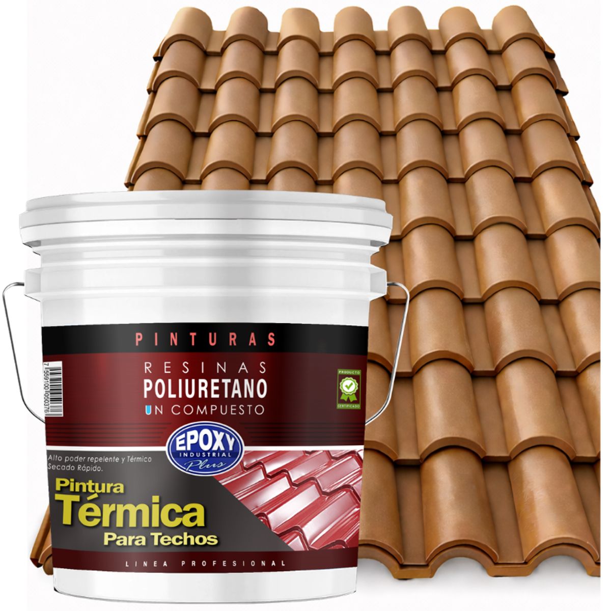 PINTURA TERMNICA TECHOS EVITA CONDENSACIÓN - AISLANTE Y ANTI CALOR - TINETA 10L - ARENA GRIS, marca EPOXY - Foto Principal