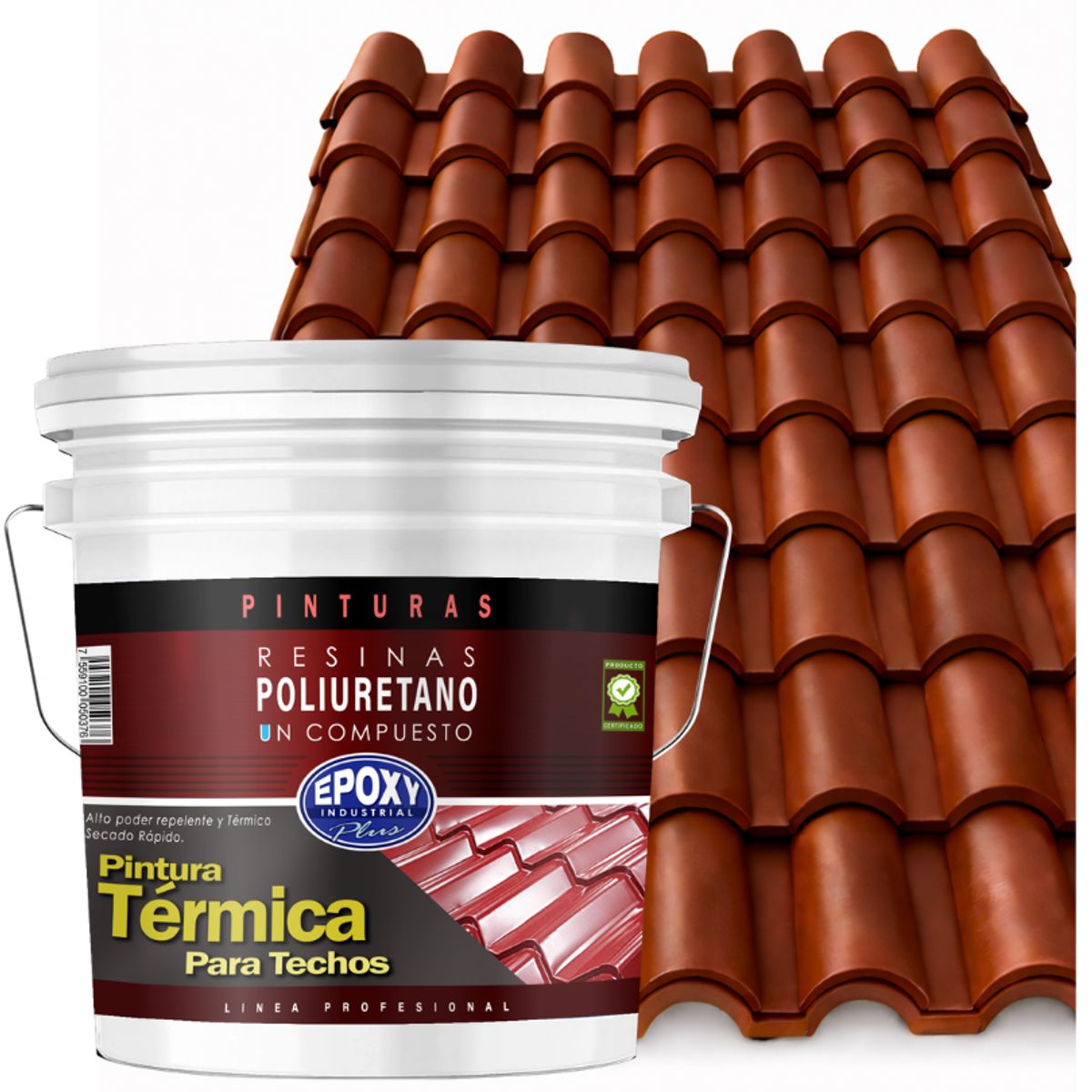 EPOXY - PINTURA TERMNICA TECHOS EVITA CONDENSACIÓN - AISLANTE Y ANTI CALOR - TINETA 10L - CAFÉ NOGAL