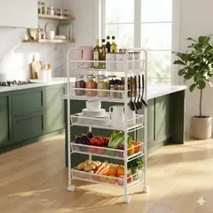 MP - Carrito Organizador Frutero Multiusos 5 Niveles Color Blanco