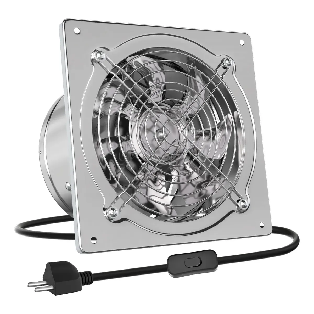 GENERICO - Extractor De Aire Ventilador Industrial 8inch 80w Con Enchufe Belug