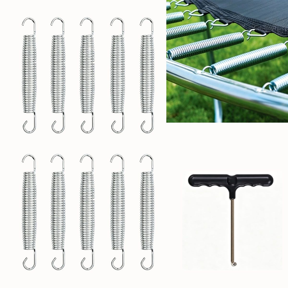 MOONCORE - Kit 10 Resortes Reforzados 14cm Para Cama Elástica Zincado