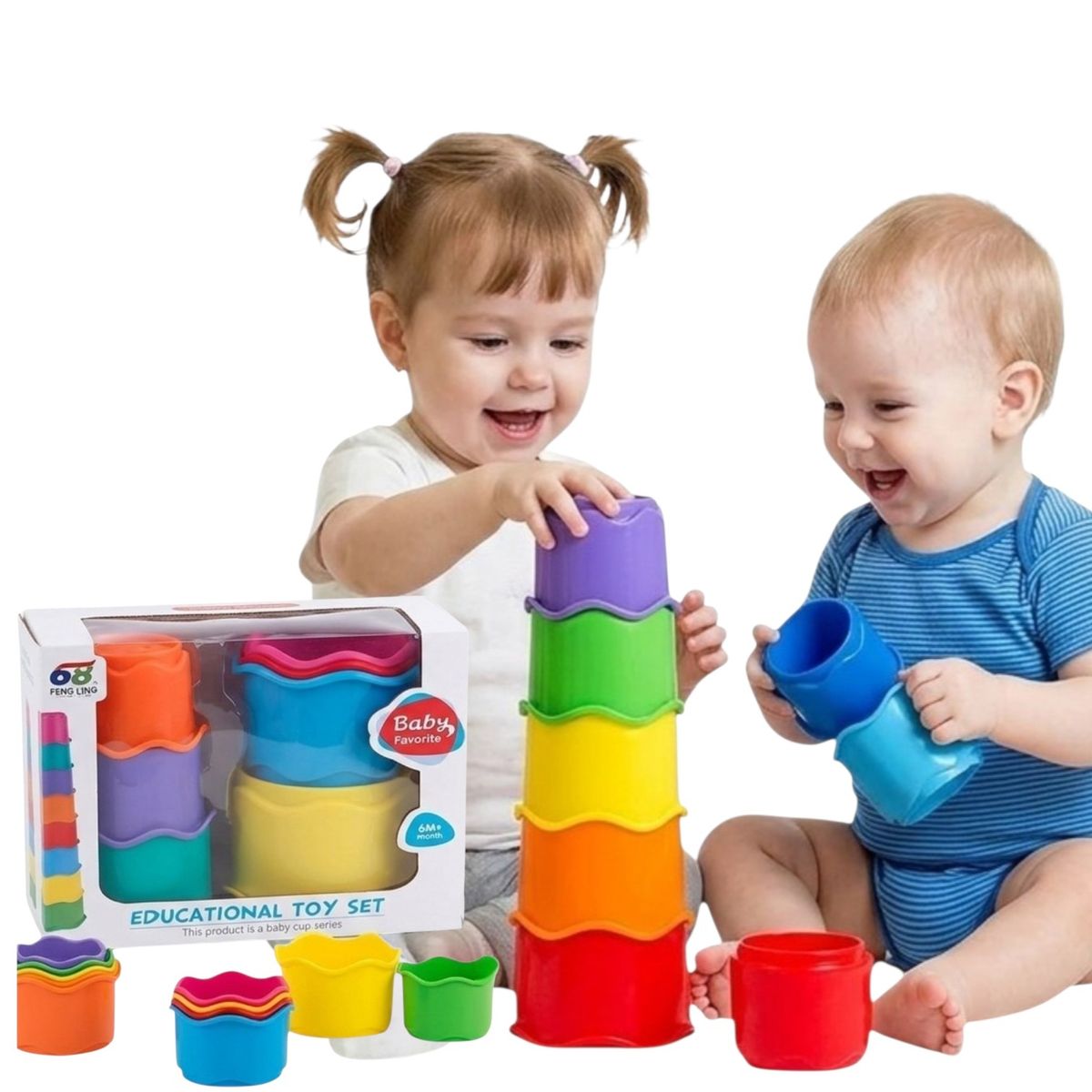 GENERICO - Juego De Aprendizaje Educativo Vasos De Apilar Sensorial Multicolores