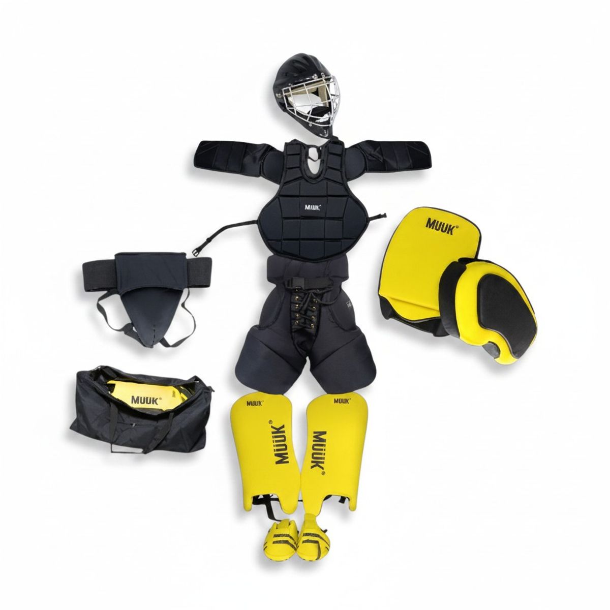 MUUK - TRAJE DE ARQUERO HOCKEY CESPED + CASCO + BOLSO MUUK JUNIOR