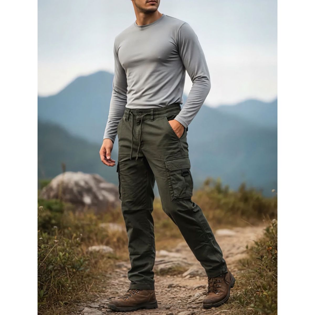 BLUE MOUNTAIN - Pantalón Joggers Cargo Hombre Recto 78 PL
