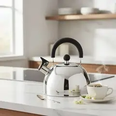 VITTA - Tetera 2.5 Litros Acero Inoxidable Con Silbato Color Cromo