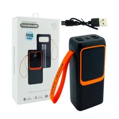 GENERICO - Bateria De Emergencia Con 4 Puertos USB, Type-C, Lightning Y Cables Integrados De 30000 Mah Con Linterna