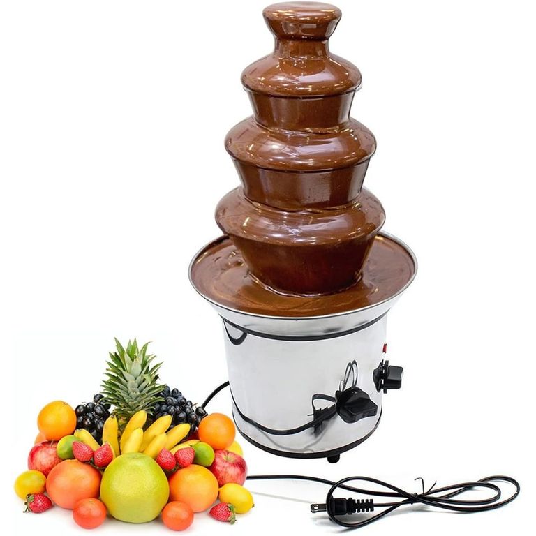 MOVI CASCADA FUENTE DE CHOCOLATE FONDUE ACERO INOXIDABLE 4 NIVELES