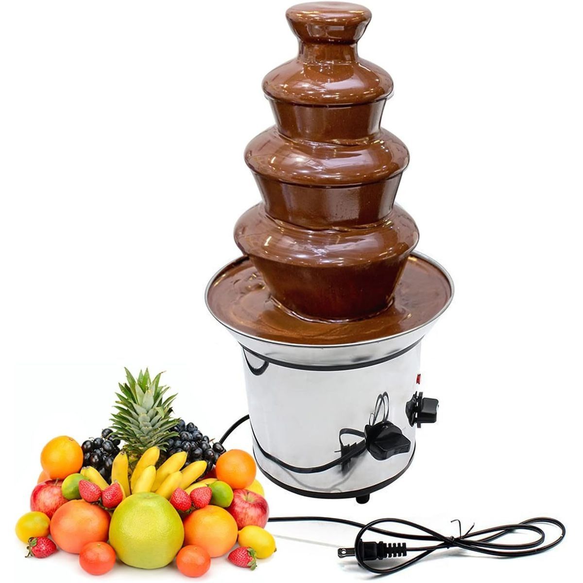 MOVI - CASCADA FUENTE DE CHOCOLATE FONDUE ACERO INOXIDABLE 4 NIVELES