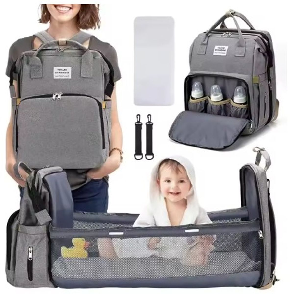 MOVI - MOCHILA PAÑALERA Y MUDADORA DE BEBE 3 en 1