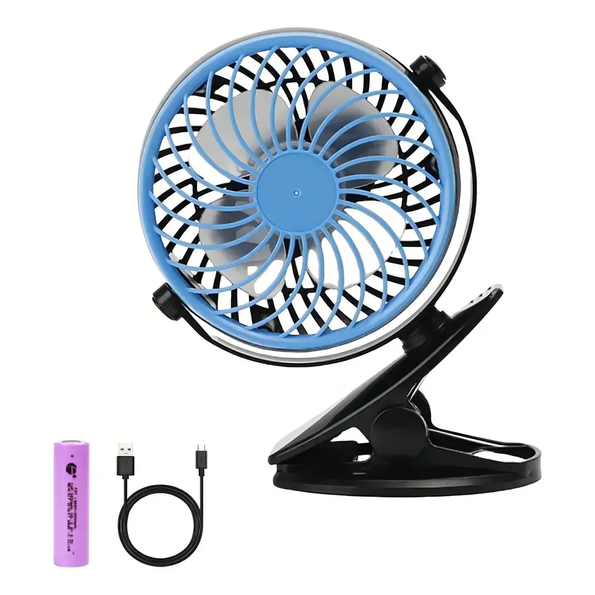 GENERICO - Mini Ventilador Clip 360° Para Cochecito y Oficina 18 cm USB Belug