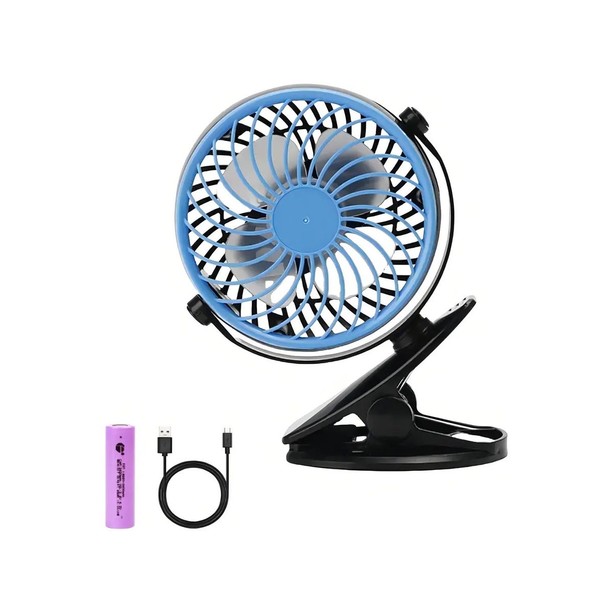 GENERICO - Mini Ventilador Clip 360° Para Cochecito y Oficina 18 cm USB Belug
