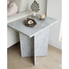 GENERICO - Mesa lateral Mármol Carrara Italiano original