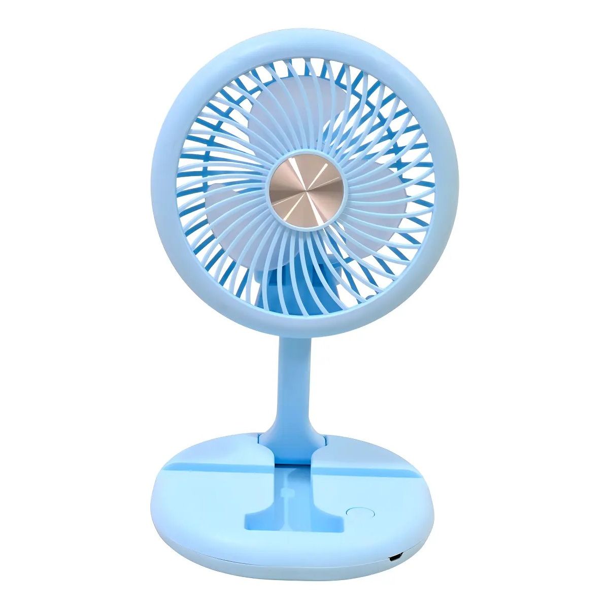 GENERICO - Mini Ventilador Personal Recargable Celeste Con Soporte Smartphone Belug
