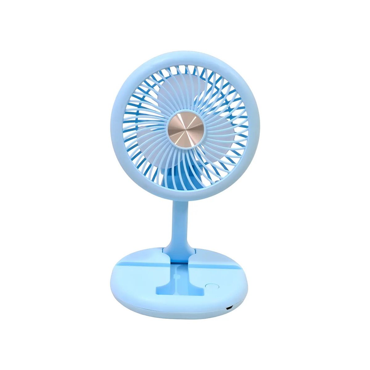 GENERICO - Mini Ventilador Personal Recargable Celeste Con Soporte Smartphone Belug